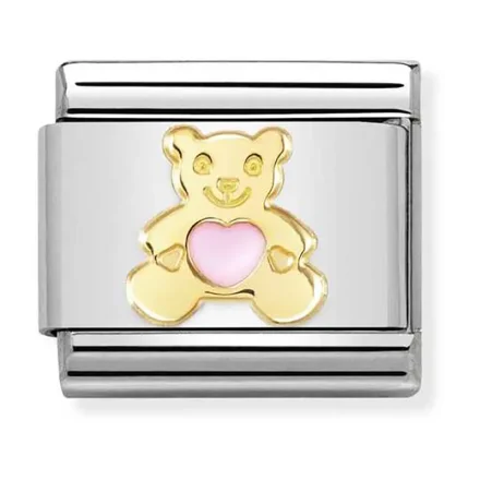 Nomination Composable L&auml;nk, Pink Bear in gold