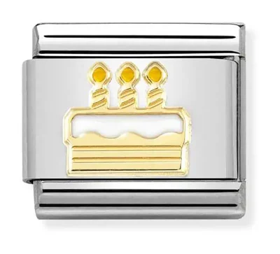 Nomination Composable Länk, gold Birthday Cake