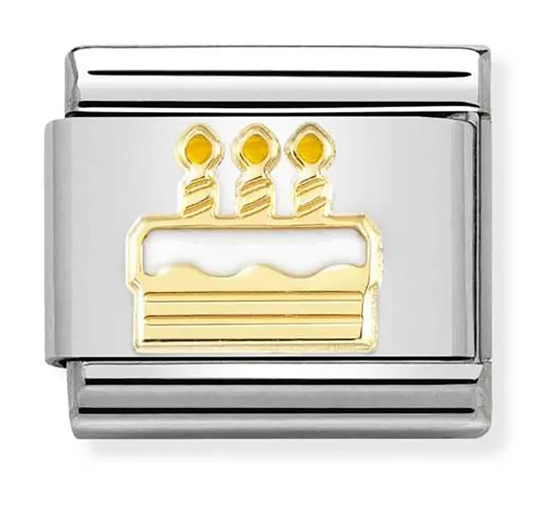 Nomination Composable Länk, gold Birthday Cake