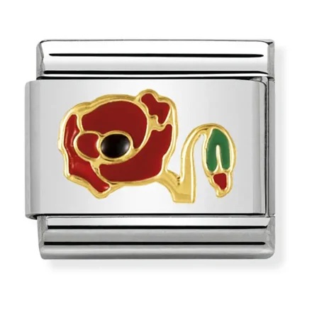 Nomination Composable Classic L&auml;nk r&ouml;d och Gul Poppy