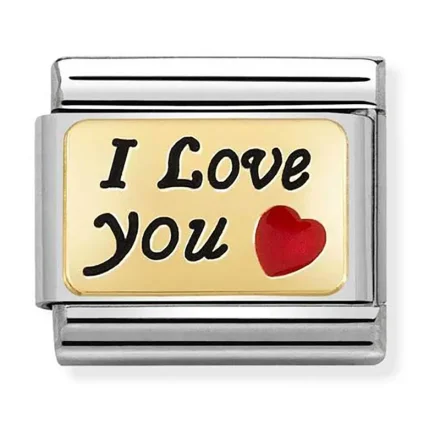 Nomination Composable Classic L&auml;nk I LOVE YOU with Red Heart