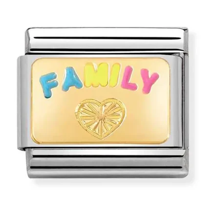Nomination Composable Classic L&auml;nk, FAMILY, etched Heart