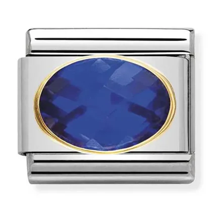 Nomination Composable Classic L&auml;nk med bl� och facetterade Stenar