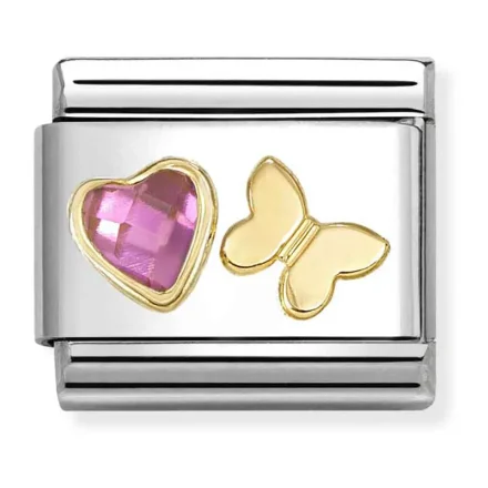 NOMINATION Faceted steel 18k gold  030613_14