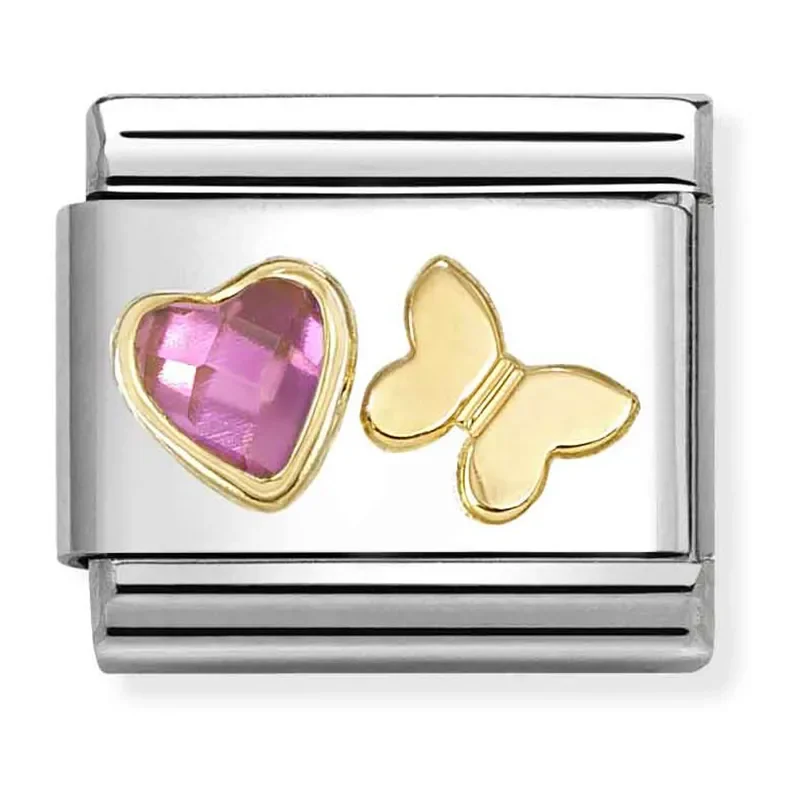 NOMINATION Faceted steel 18k gold  030613_14
