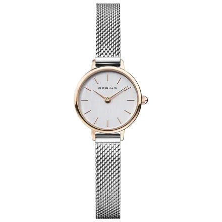 BERING MINI CLASSIC ROSE CASE STEEL DIAL AND MESH