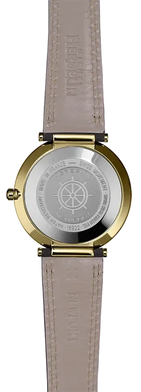 Herbelin NEWPORT SLIMLINE  BLUE DIAL GOLD CASE BLUE STRAP