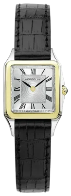 Herbelin LUNA XII SQUARE LEATHER STRAP BICOLOR