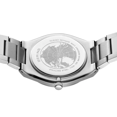 BERING CLASSIC POLISHED STEEL  MEN GRN