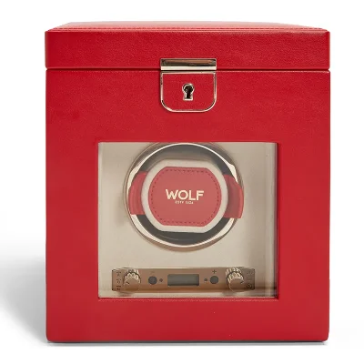 WOLF1834 Palermo Watch Winder med Smyckesförvaring Rödfärgad