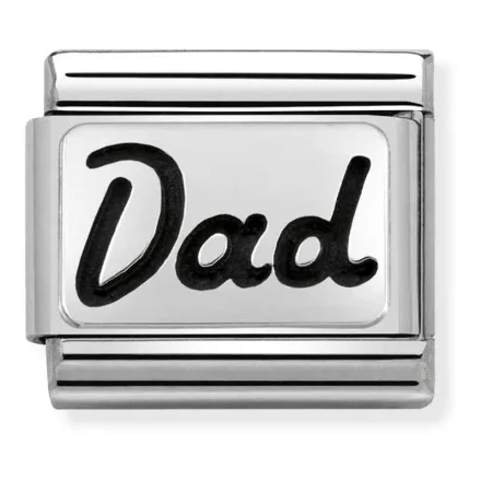 Nomination Composable Classic L&auml;nk Silver Pappa i kursiv