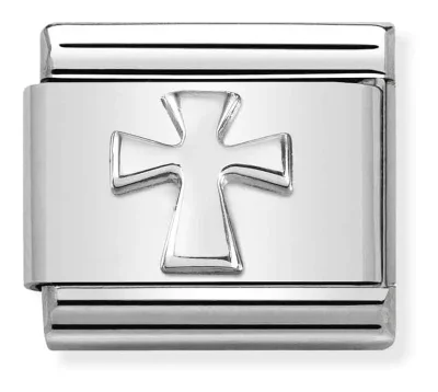Nomination Komposition l&auml;nk, kors i sterling silver