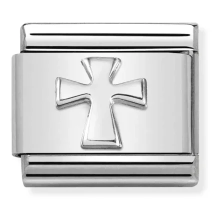 Nomination Komposition l&auml;nk, kors i sterling silver
