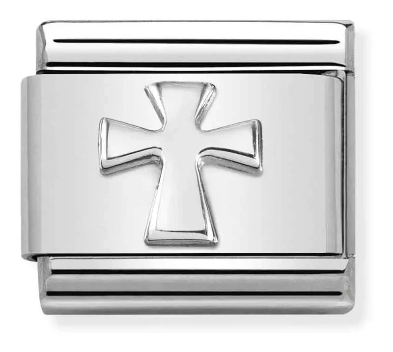 Nomination Komposition l&auml;nk, kors i sterling silver