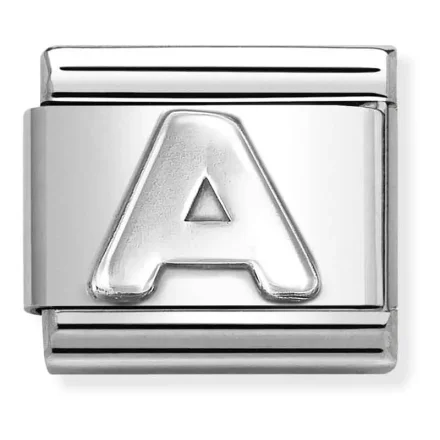Nomination Composable Classic L&auml;nk, Bokstav A, silver