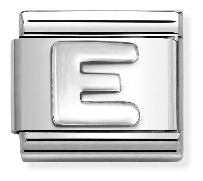 Nomination Composable Classic länk, bokstav E, silver