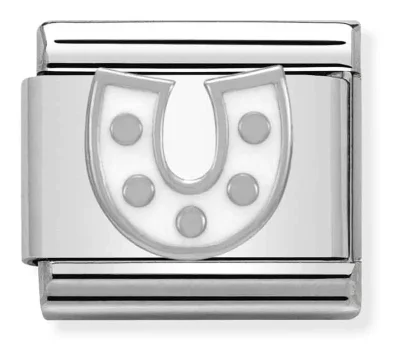 Nomination Composable Classic Länk Hästsko med vit emalj