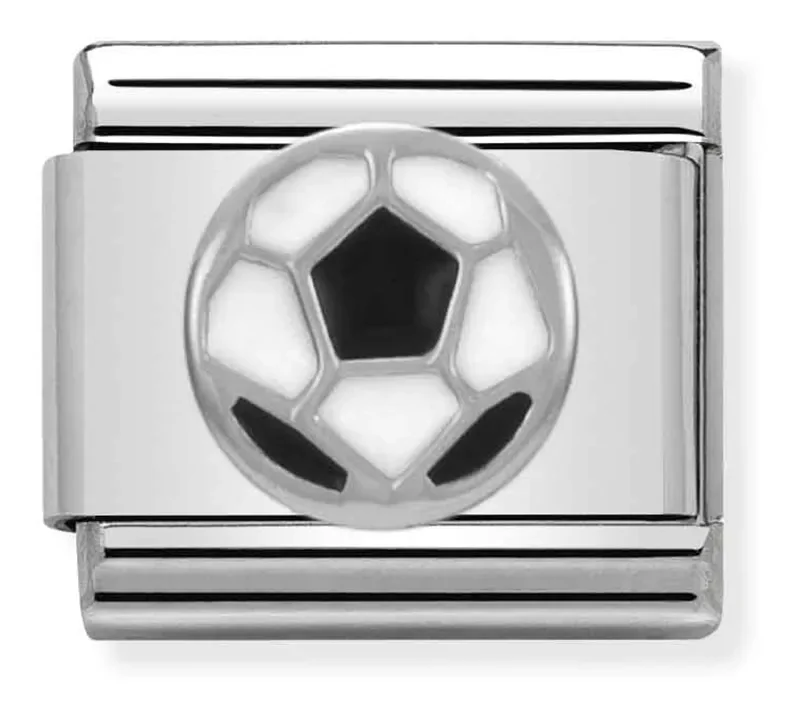 Nomination Composable Classic Länk Fotboll i Silver och Emalj
