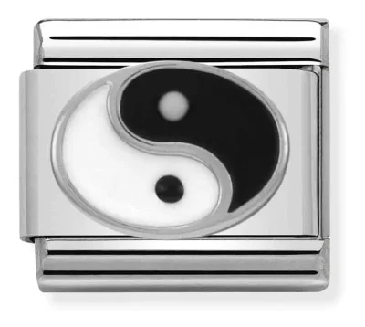 Nomination Composable Classic Länk Yin Yang i Silver och Emalj