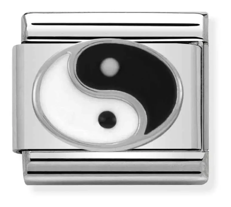 Nomination Composable Classic Länk Yin Yang i Silver och Emalj