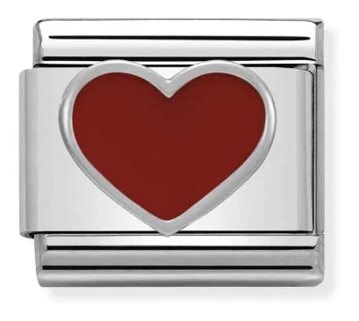 Nomination Composable Classic Länk röd Hjärta i Silver och Emalj