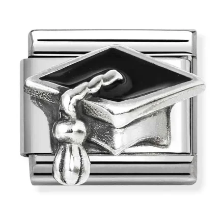 NOMINATION Silver Black Graduation Hat