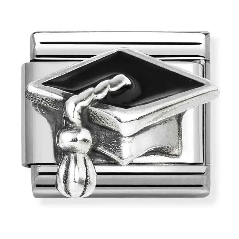 NOMINATION Silver Black Graduation Hat