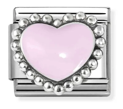 Nomination Composable Classic Länk, Pastel Pink Heart, beaded setting