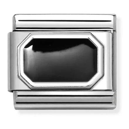 NOMINATION plates silver and enamel blunted rectangle  330206_34