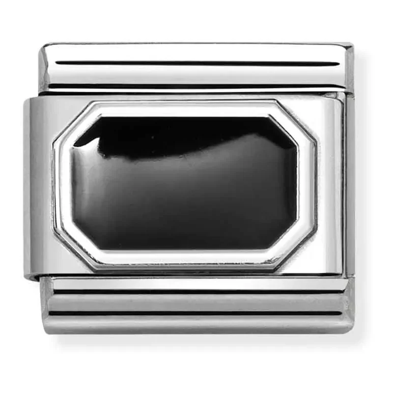 NOMINATION plates silver and enamel blunted rectangle  330206_34