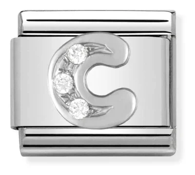 Nomination Composable Classic Länkbokstav C i Silver och Stenar