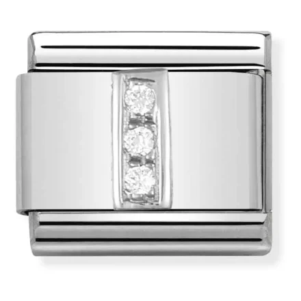 Nomination Composable Classic L&auml;nk Bokstav I i Silver och Stenar