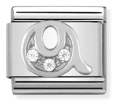 Nomination Composable Classic Länkberlock Bokstav Q i Silver och Stenar