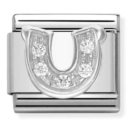 Nomination Composable Classic Länk Hästsko i Silver och Stenar