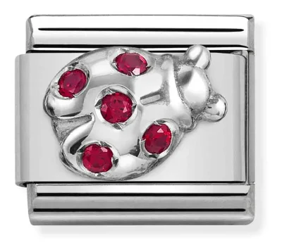Nomination Composable Classic Länk, Ladybug, Silver and CZ
