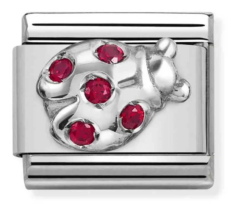 Nomination Composable Classic Länk, Ladybug, Silver and CZ