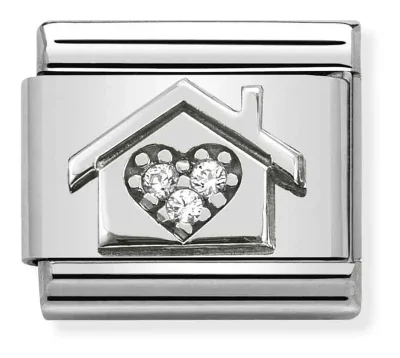 Nomination Composable Classic Länk Hus Zirconia Hjärta