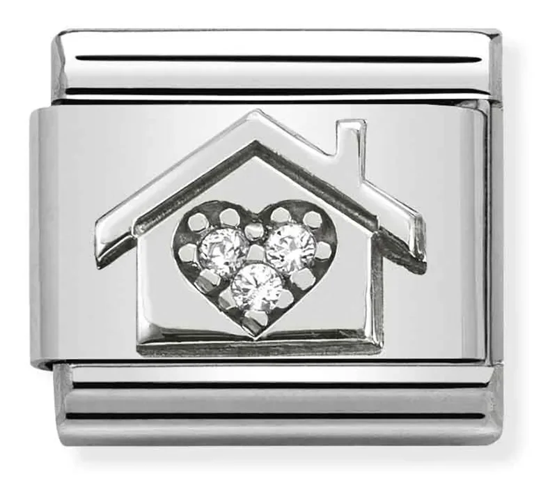 Nomination Composable Classic Länk Hus Zirconia Hjärta
