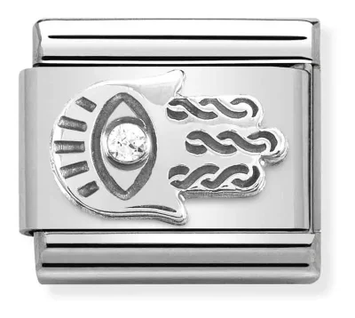 Nomination Composable Länk, Fatima Hand, silver and CZ