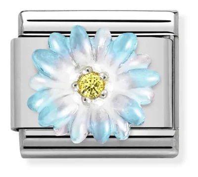 Nomination Composable Classic Länk, Light Blue Flower