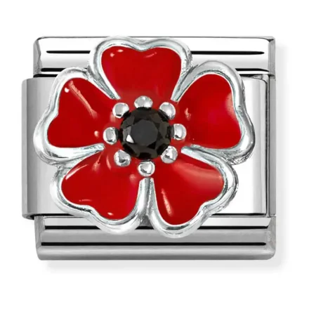 NOMINATION silver Red Flower Black  330321_19