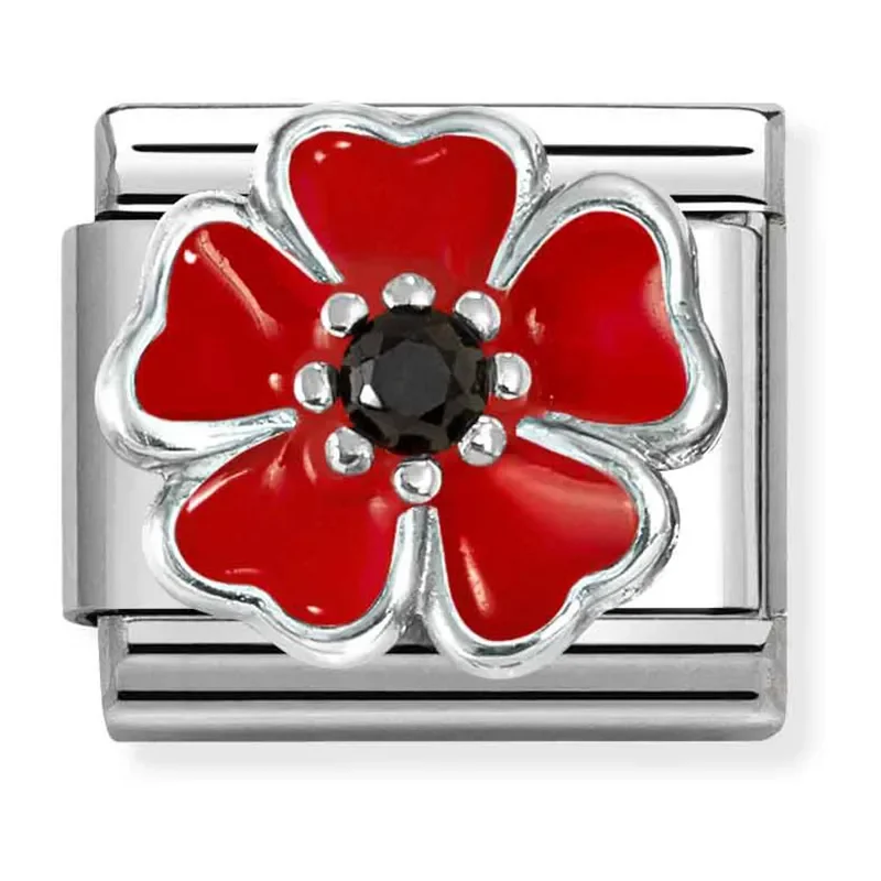 NOMINATION silver Red Flower Black  330321_19