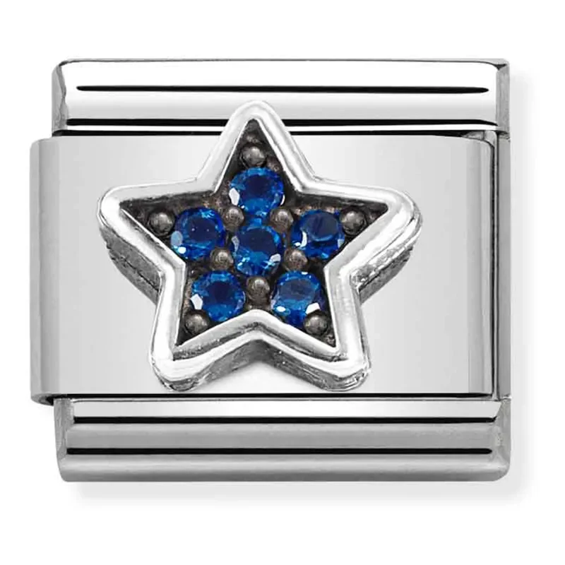 Nomination 330323_09 symbol steel silver blue star