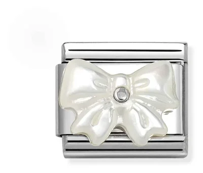 Nomination Composable Classic Länk, Bow, White Mother of Pearl