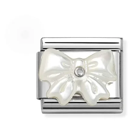 Nomination Composable Classic L&auml;nk, Bow, White Mother of Pearl