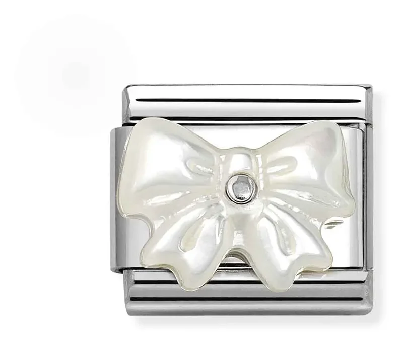 Nomination Composable Classic Länk, Bow, White Mother of Pearl