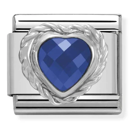 Nomination Composable Classic L&auml;nk bl�tt Hj&auml;rta silver