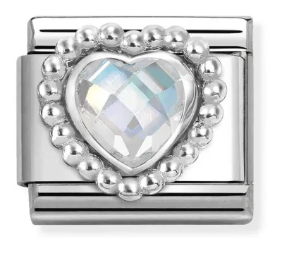 Nomination Composable Classic Länk, White CZ Heart