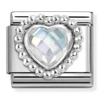 Nomination Composable Classic L&auml;nk, White CZ Heart