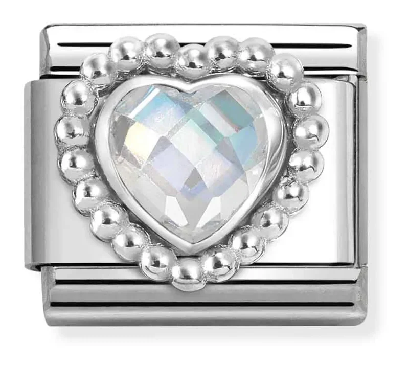Nomination Composable Classic Länk, White CZ Heart